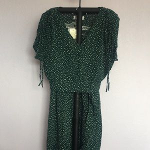 Band of Gypsies spotted green two piece skirt set